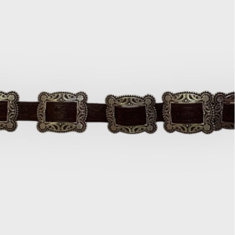 Nocona multi buckle silver boho western belt